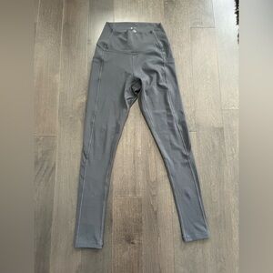 BuffBunny Grey High Waisted Leggings With Side Pockets Activewear, Everyday Wear